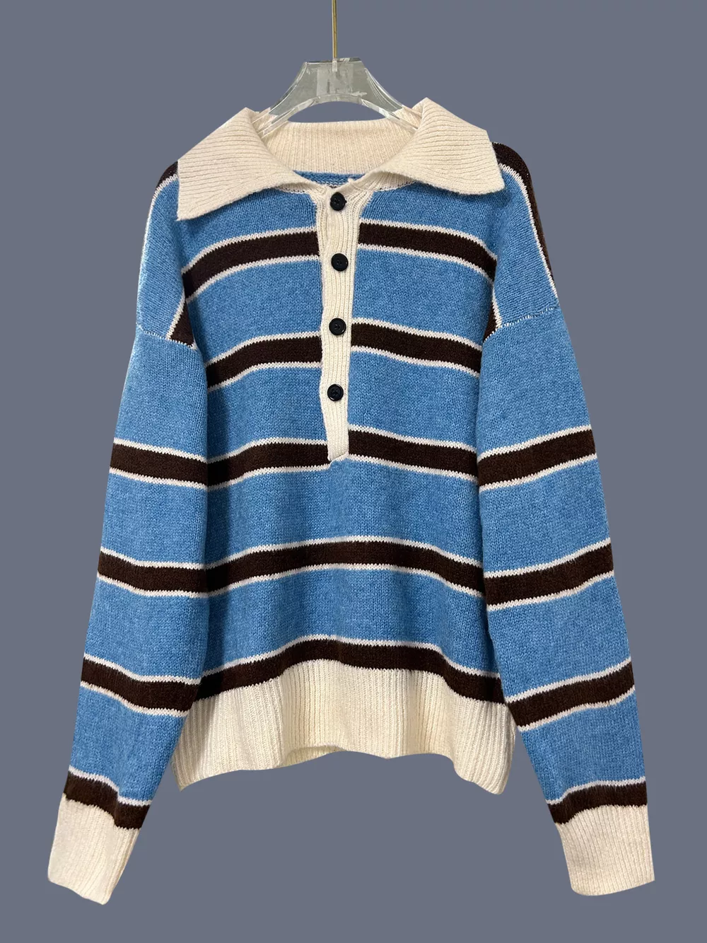 Striped Button Detail Sweater, image 5