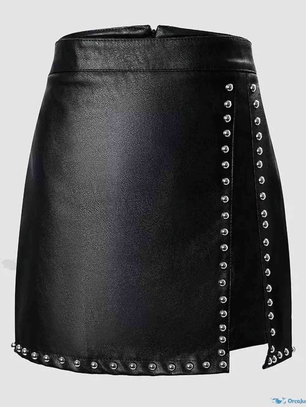 High-Waisted Studded Mini Skirt, image 3