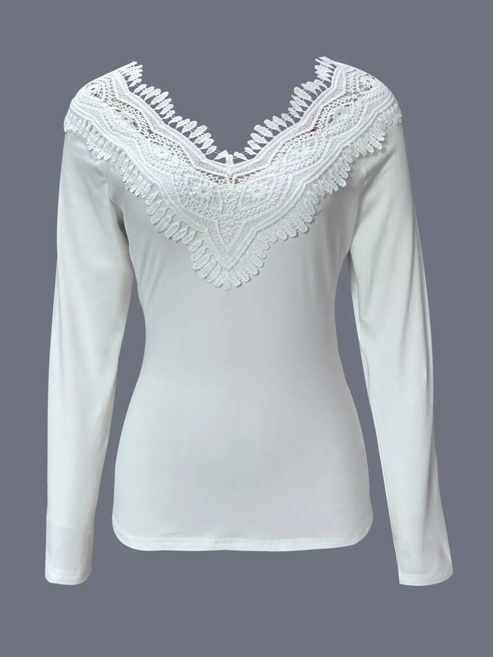 Lace Trim Long Sleeve T-Shirt, image 4