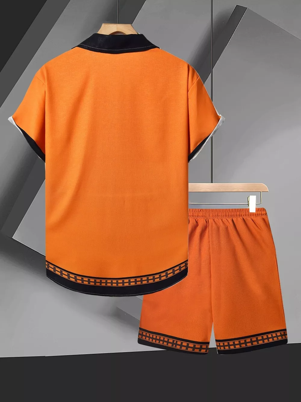 Men's Tropical Palm Tree Print Short Sleeve Shirt and Shorts Set, image 3