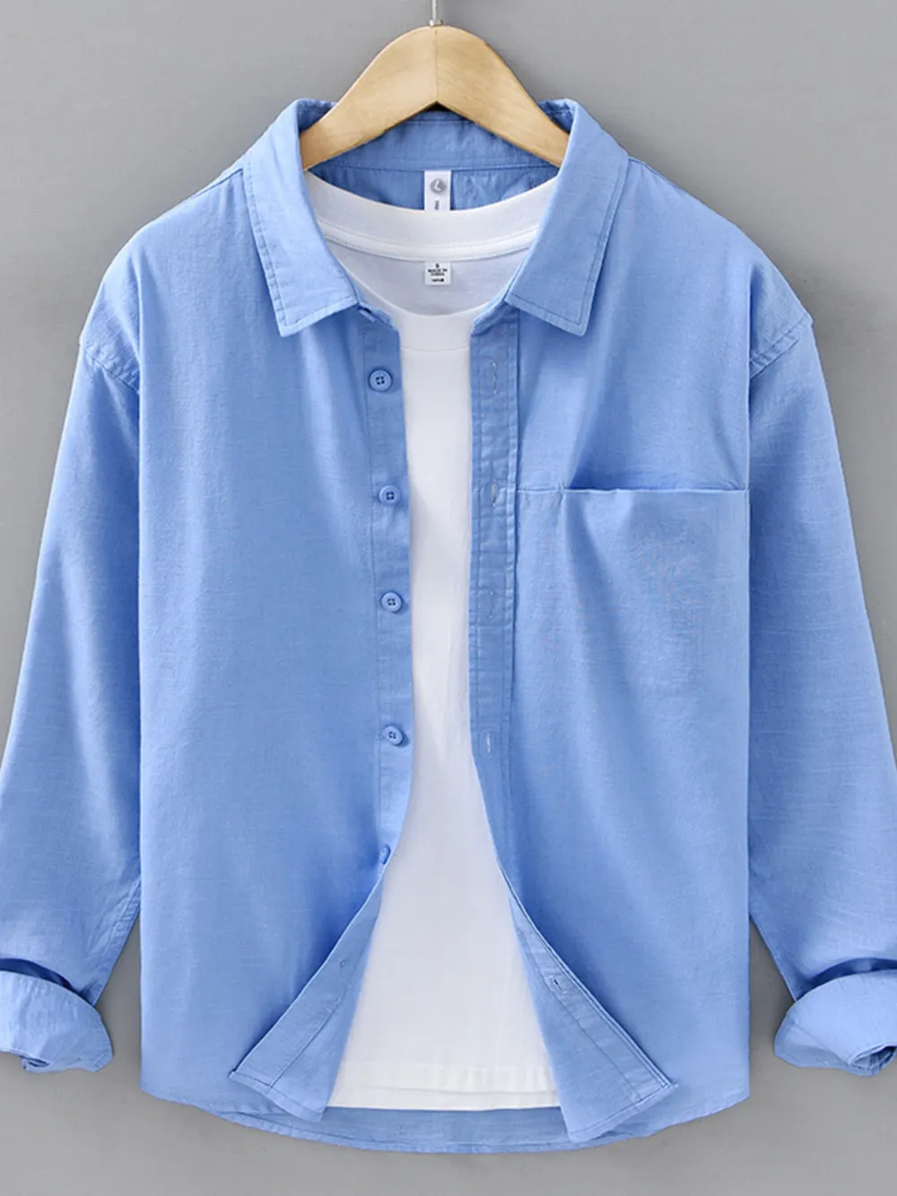 Men's Plus Size Button Up Long Sleeve Shirt