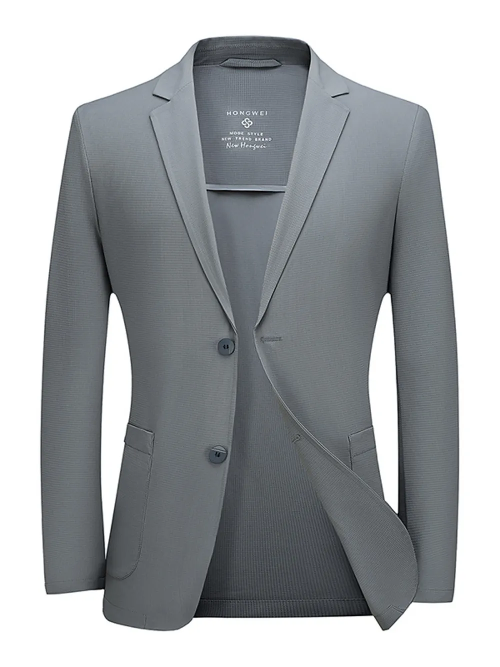 Men's Plus Size Lapel Collar Long Sleeve Blazer, image 2