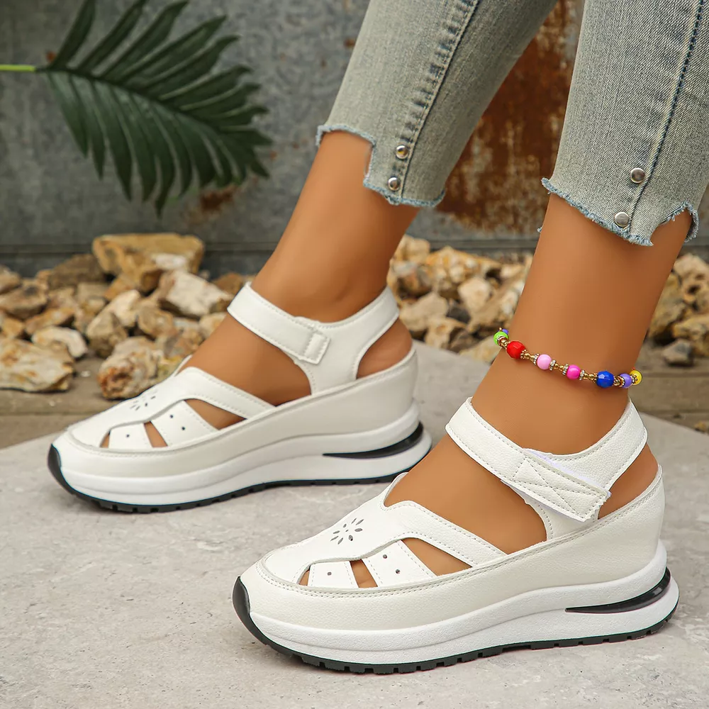 Cutout Wedge Sandals, image 7