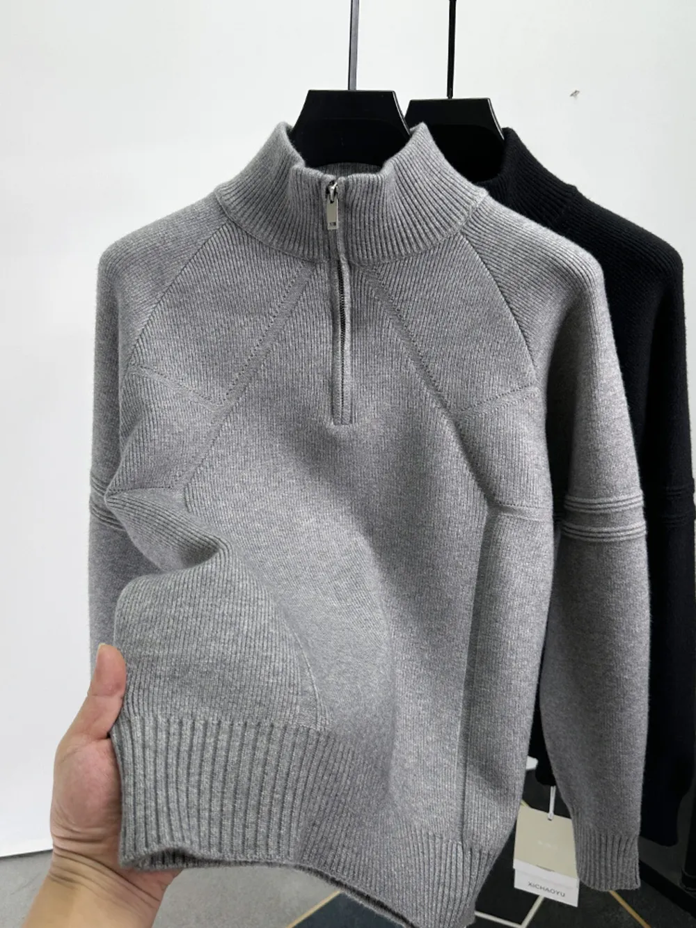 Men's Half-Zip Turtleneck Cardigan, image 2