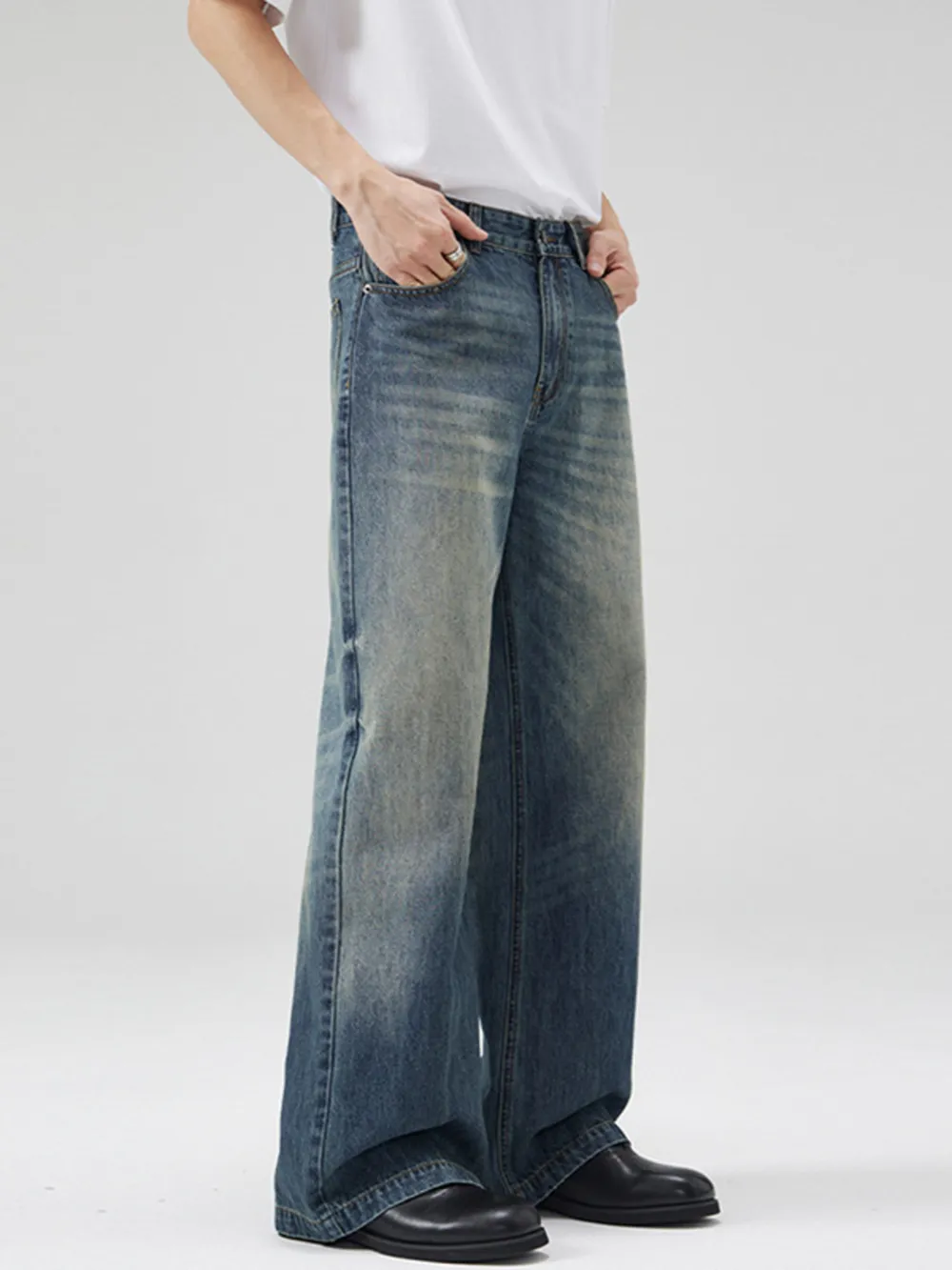 Men's Full Size Wide Leg High Waisted Jeans Plus Size, image 3