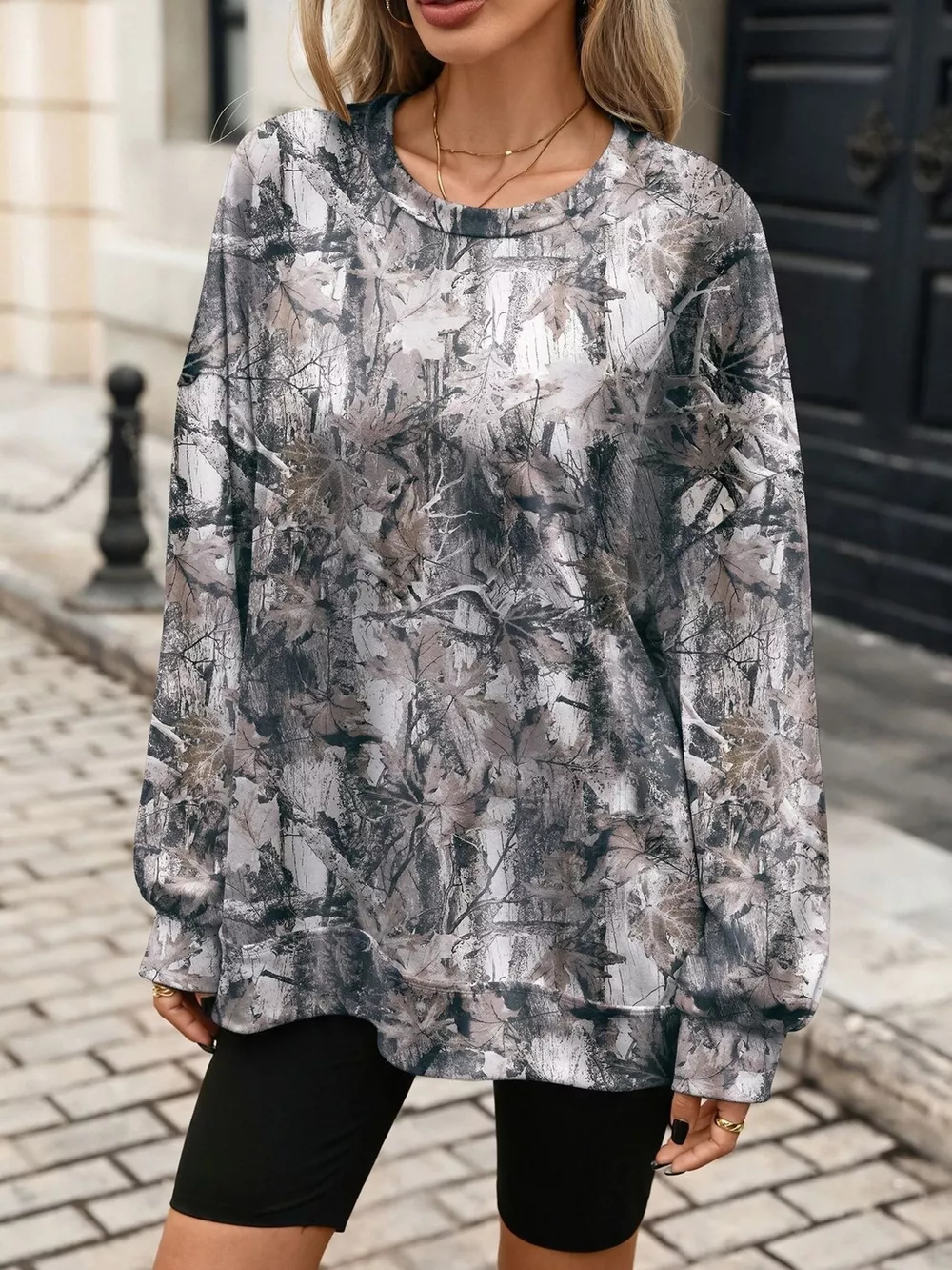 Printed Round Neck Sweatshirt, image 13