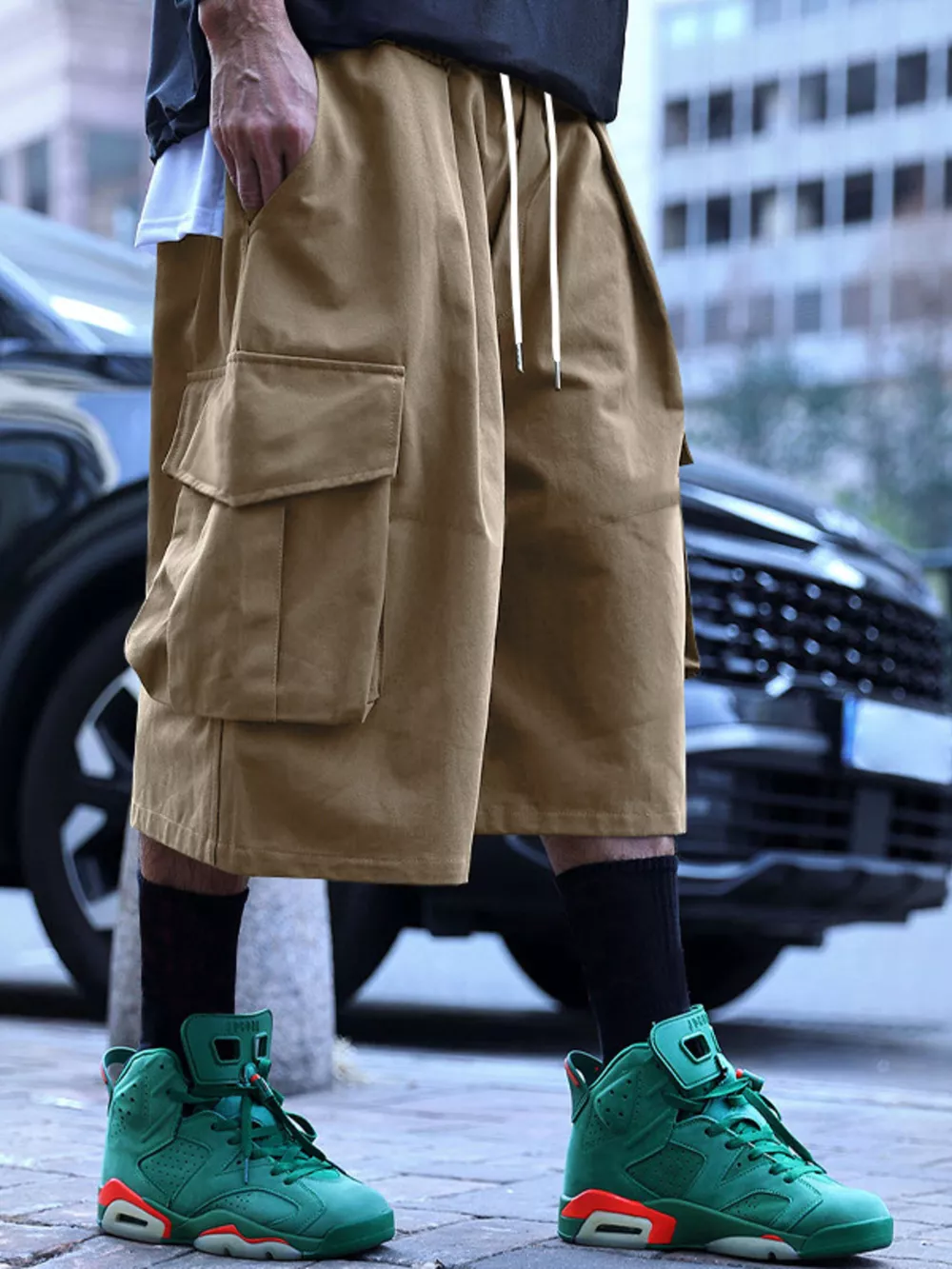 Men's Full Size Cargo Shorts with Drawstring Waist Plus Size, image 2
