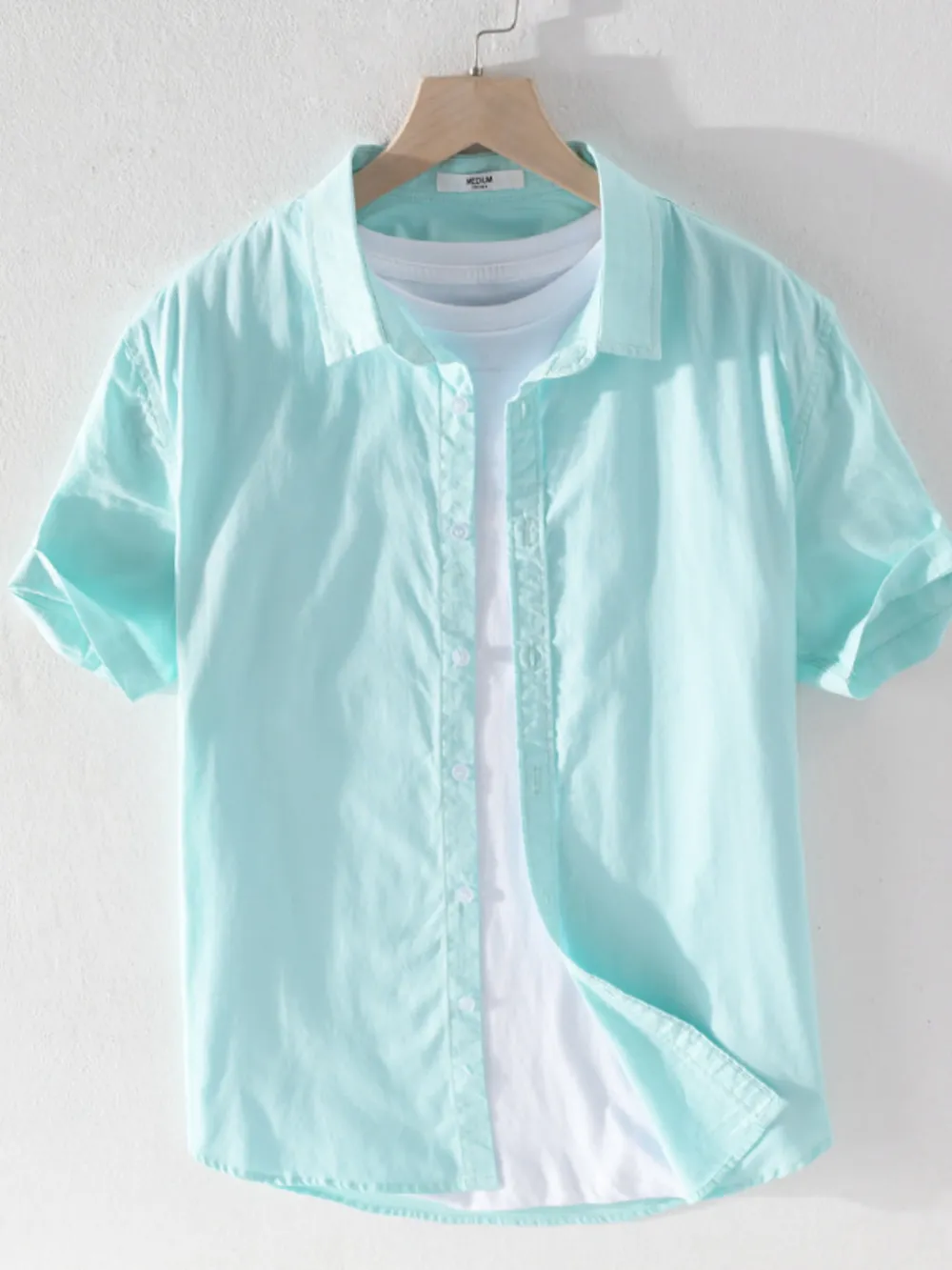Men's Plus Size Short Sleeve Button-Up Shirt