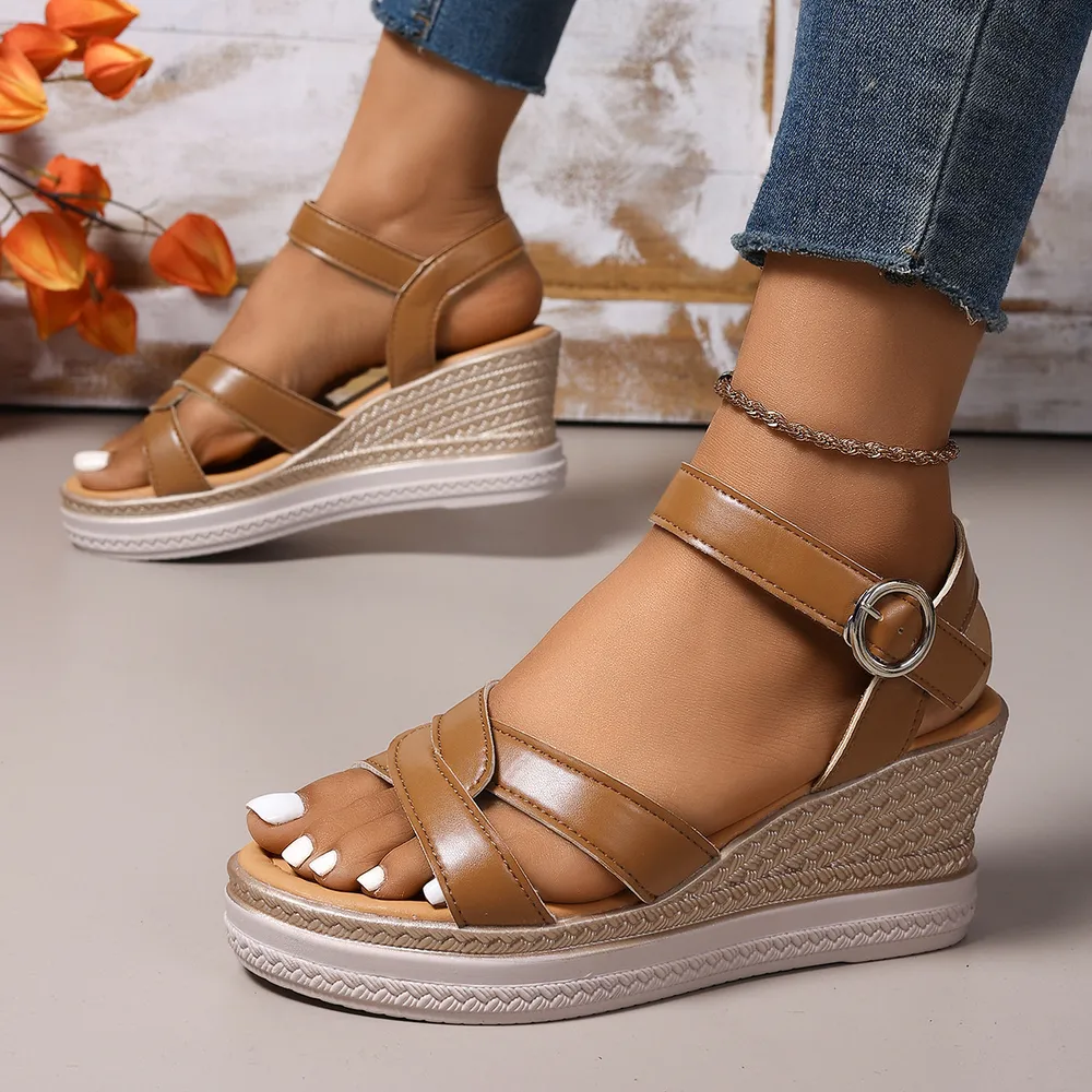 Open Toe Platform Wedge Sandals, image 6