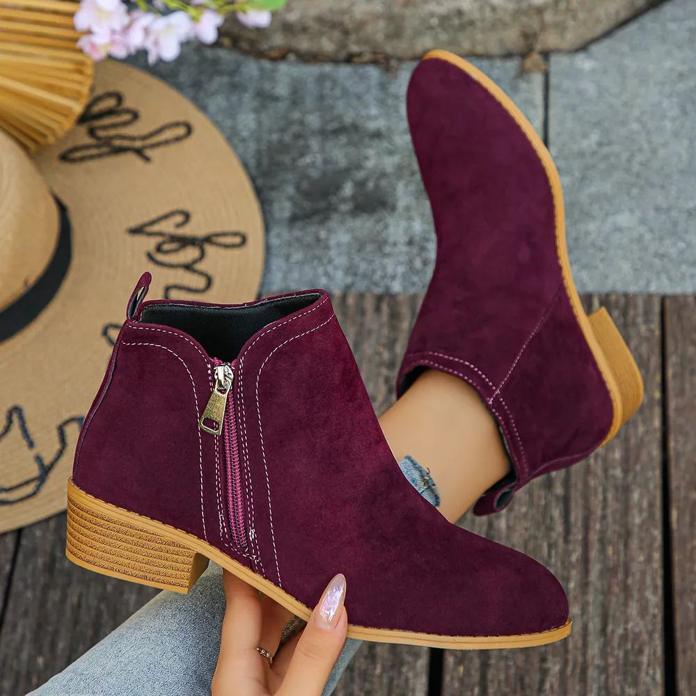 Point Toe Block Heels Boots, image 6
