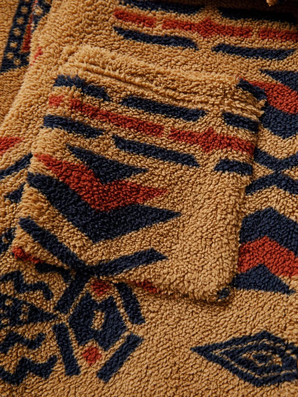 Western Aztec Pattern Fleece Button-Up Shacket, image 5