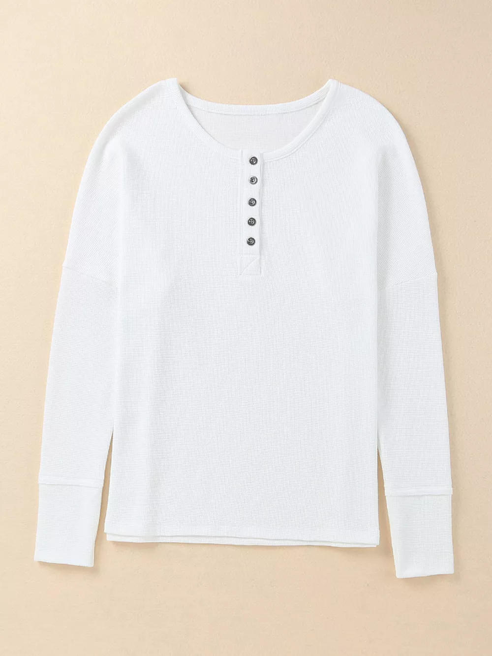 Waffle Knit Henley Top, image 15