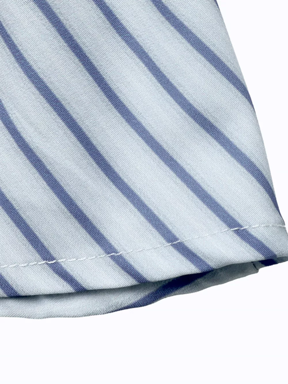 Striped Mandarin Knot Buttons Peplum Hem Shirt, image 11