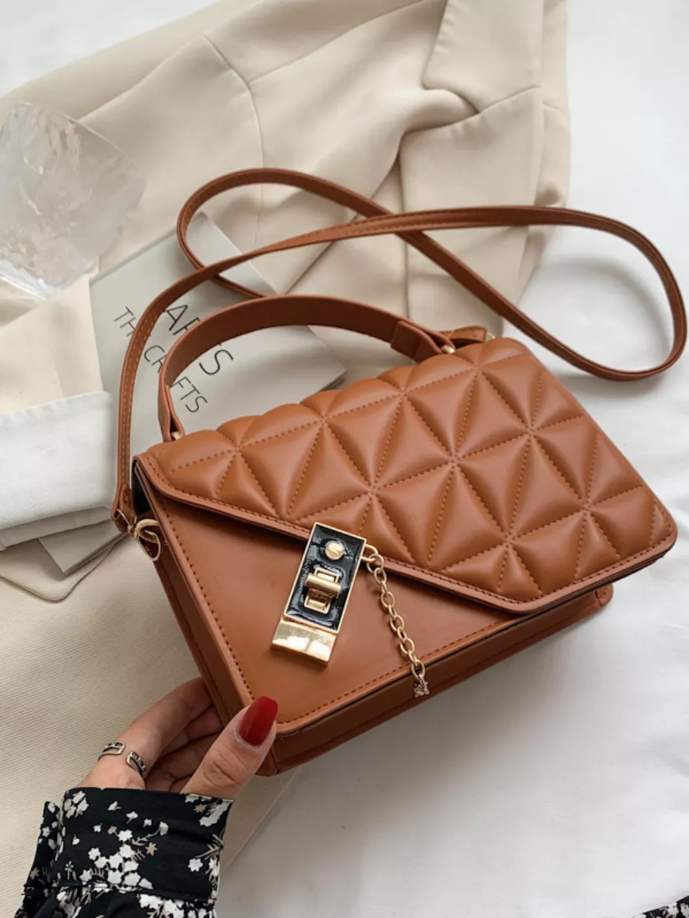 Quilted Flap Crossbody Bag, image 3