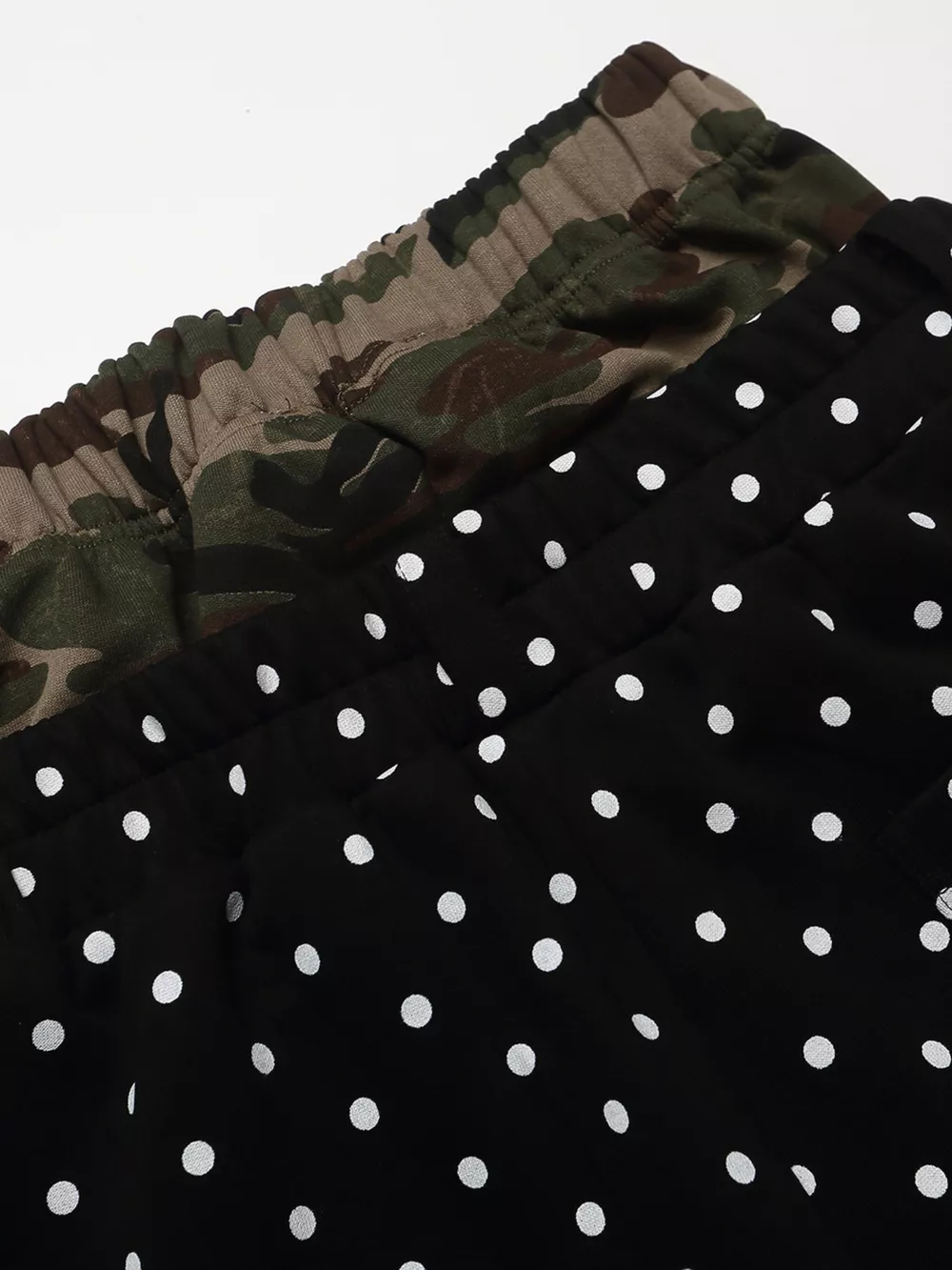 Men's Polka Dot Boxing Shorts with Camouflage Waistband, image 10