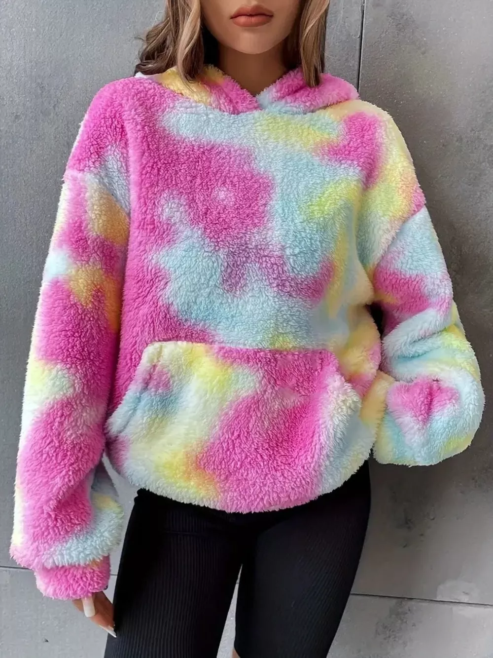 Tie-Dye Plush Fleece Hoodie, image 4