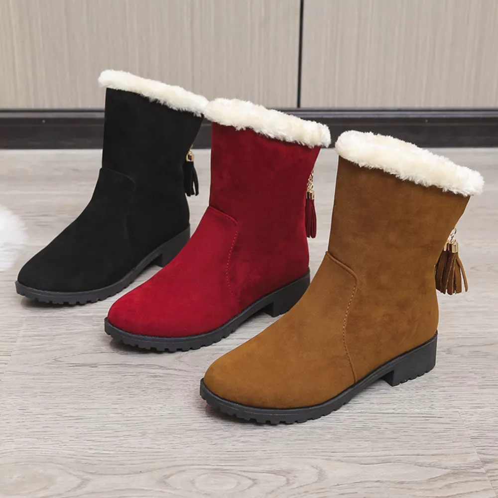 Round Toe Plush Lined Boots, image 2