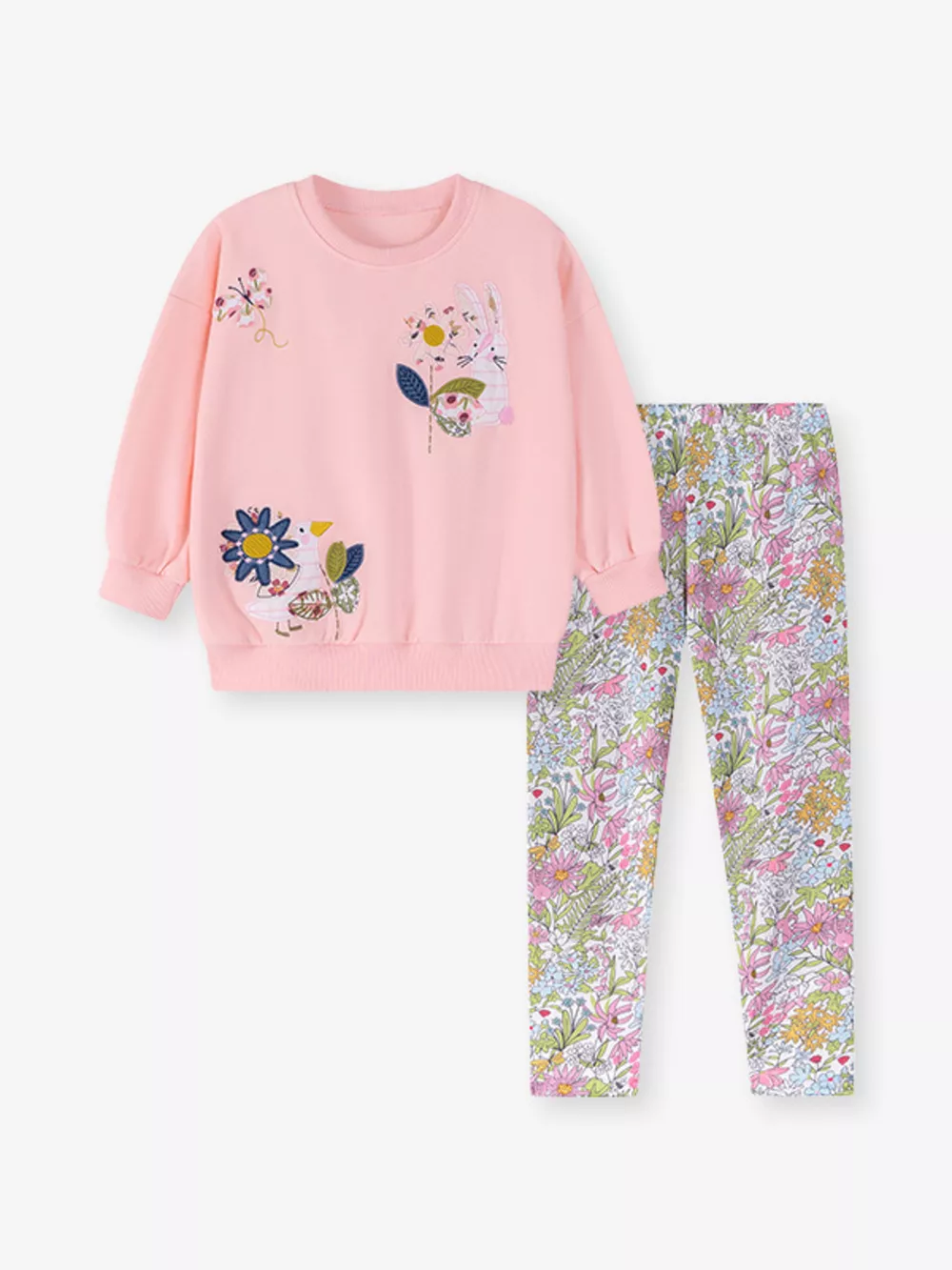 Children's Floral Sweatshirt & Leggings Set, image 5