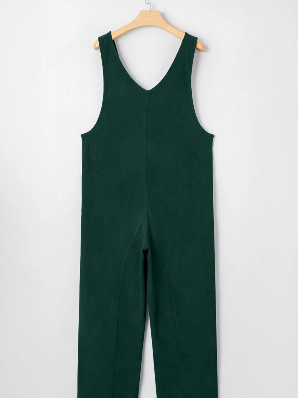 Corduroy V Neck Patched Pocket Sleeveless Jumpsuit, image 4
