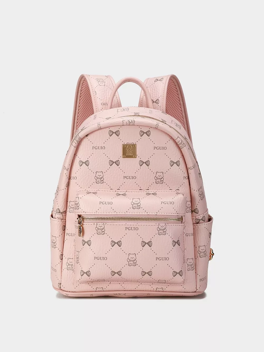 Bear Print PU Leather Backpack Bag, image 3