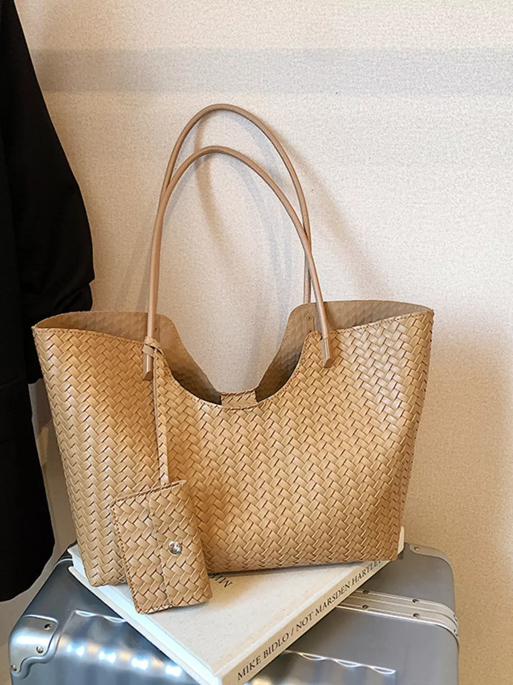 Woven Texture Large Capacity Tote Bag, image 16