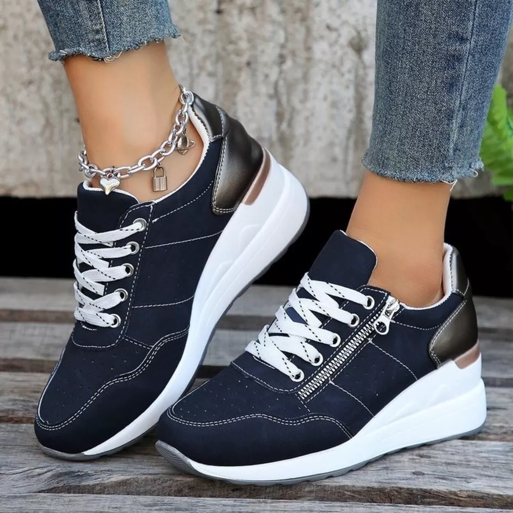 Lace Up Wedge Sneakers, image 2