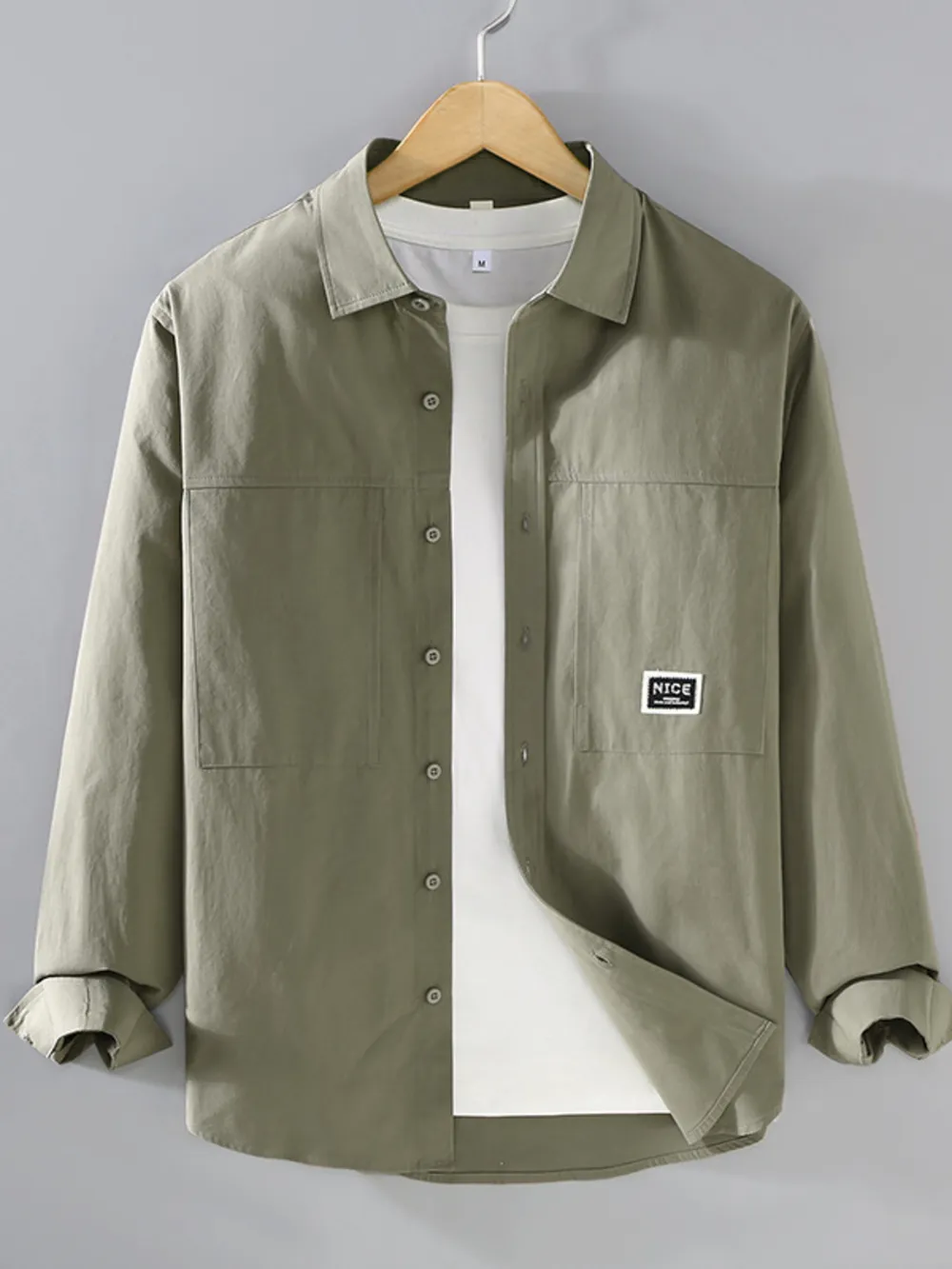 Men's Plus Size Button Up Long Sleeve Shirt, image 5