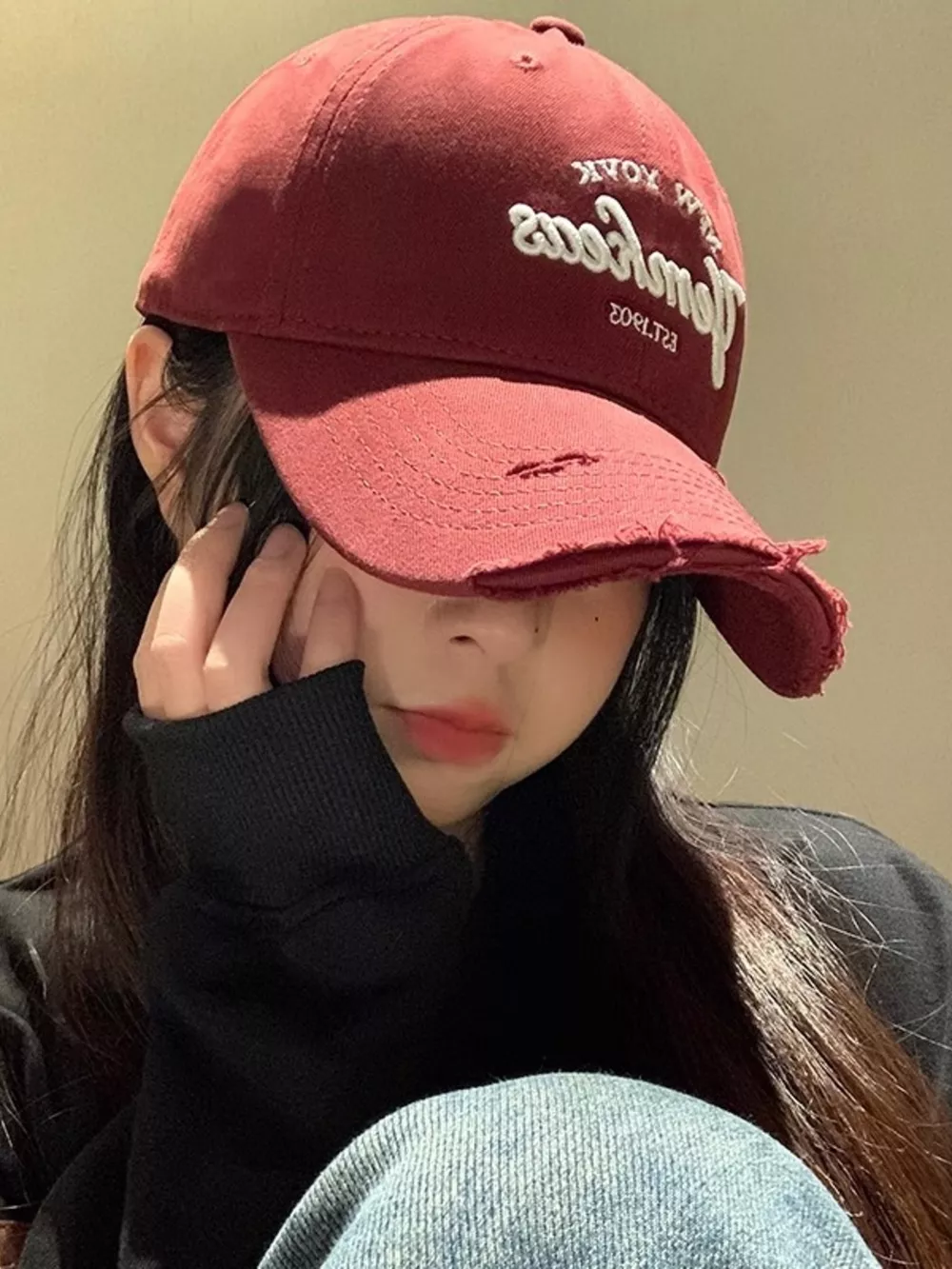 Distressed Embroidered Baseball Cap, image 7