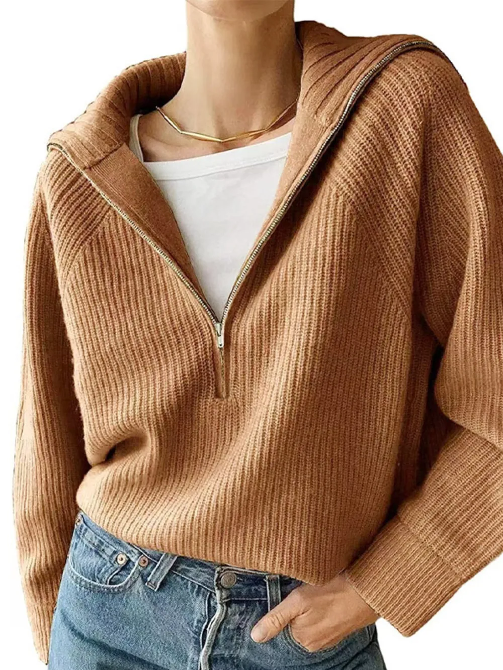 Half-Zip Long Sleeve Sweater, image 11