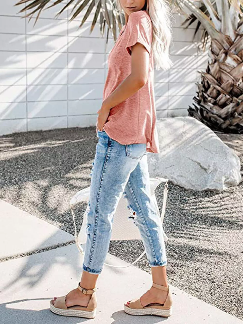 Full Size Casual Button-Front Pocket T-Shirt Plus Size, image 15