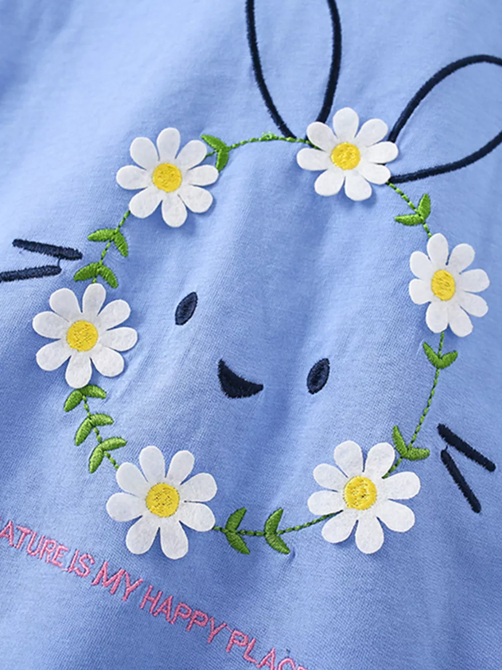 Children's Bunny & Daisy Graphic Ruffle Sleeve T-Shirt, image 2