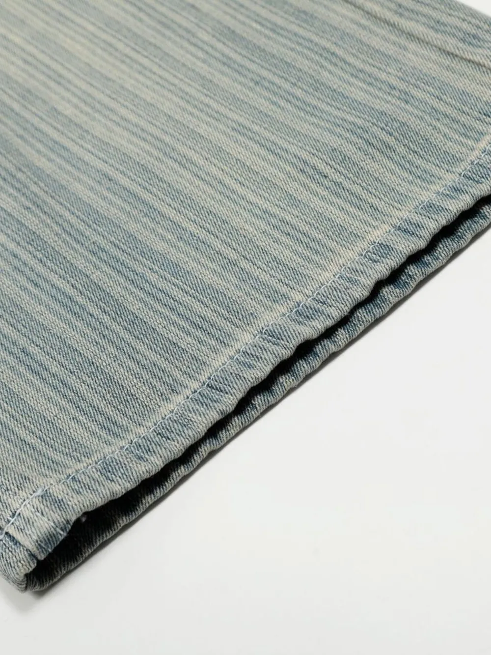 Men's Washed Pinstripe Wide Leg Jeans, image 6
