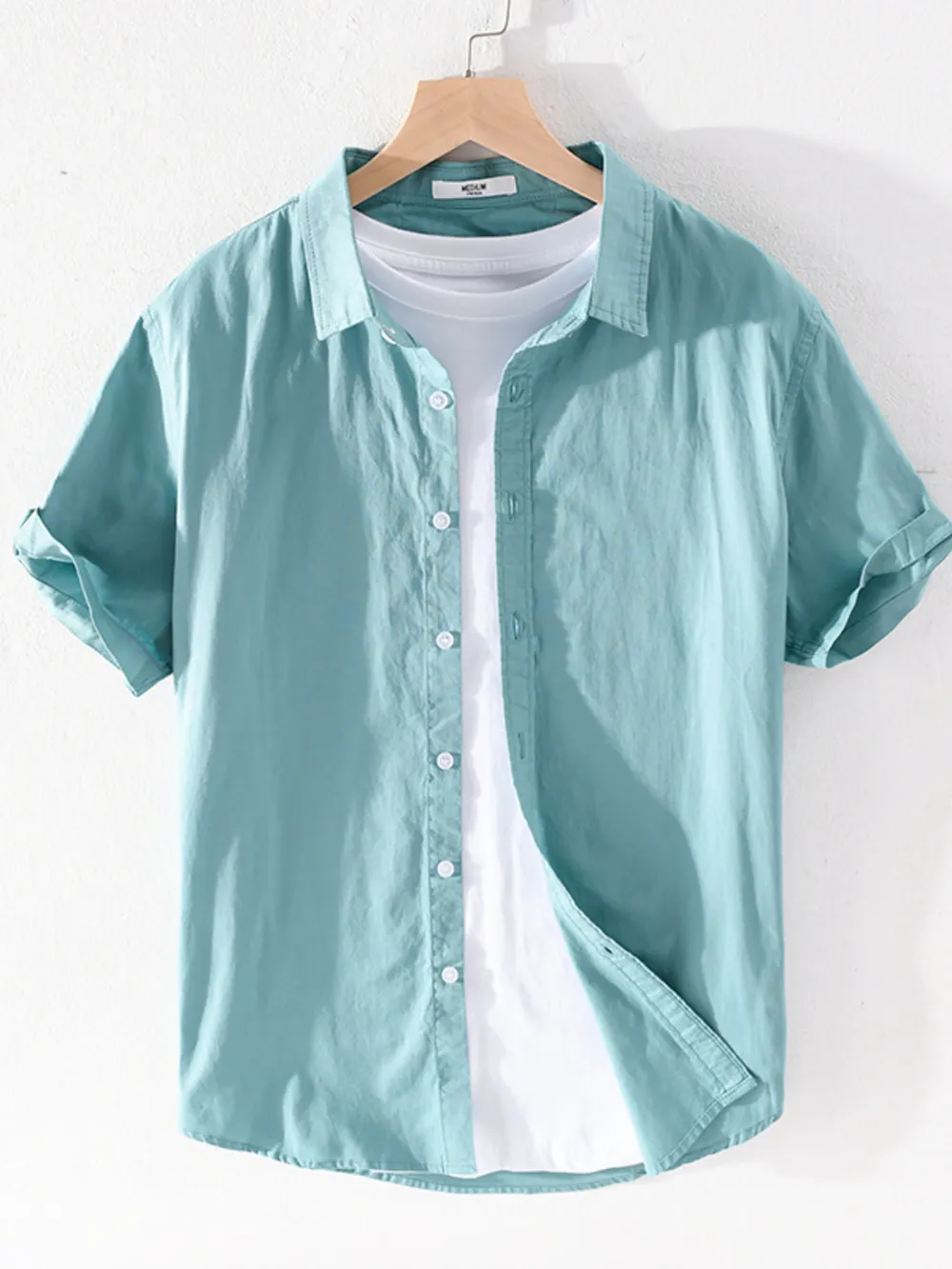 Men's Plus Size Short Sleeve Button-Up Shirt, image 6