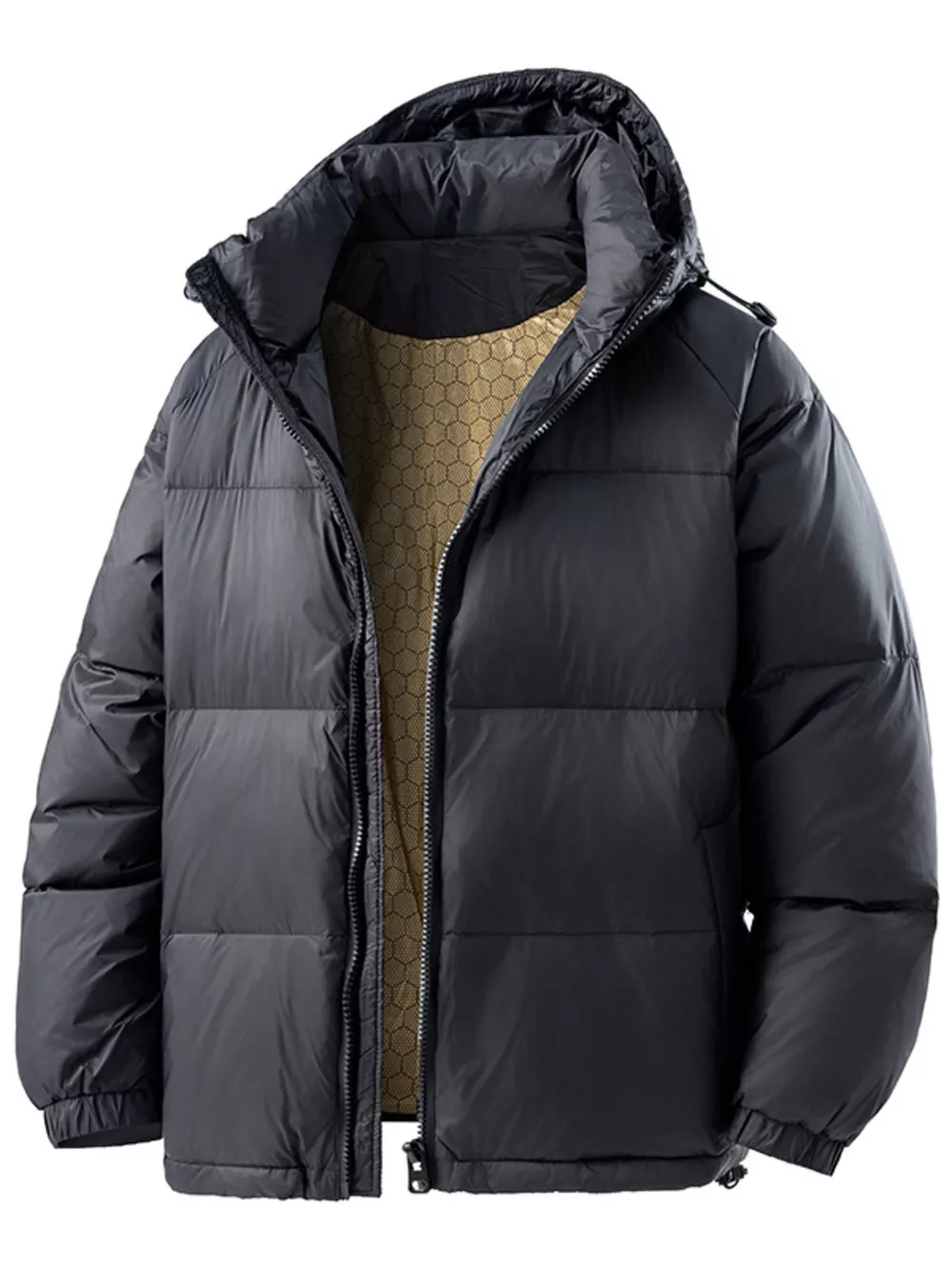 Men's Full Size Padded Hooded Puffer Jacket Plus Size