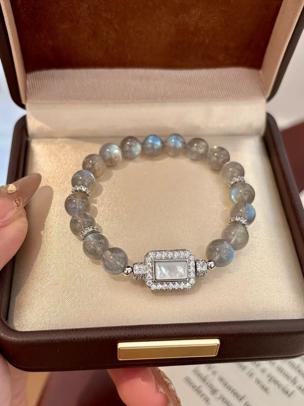 Moonstone Bead Geometric Bracelet, image 7