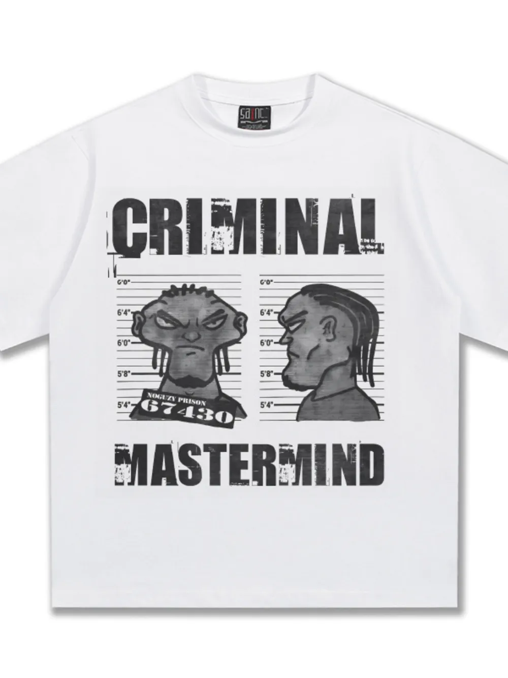Men's Criminal Mastermind Graphic Oversized T-Shirt, image 3