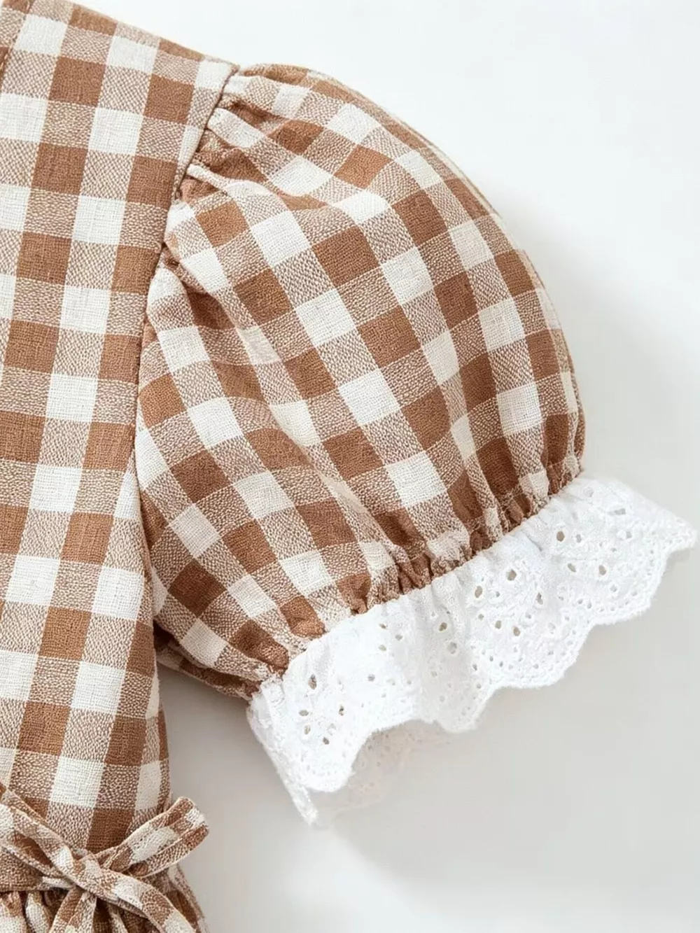Children's Gingham Ruffle Trim Top and Shorts Set, image 6
