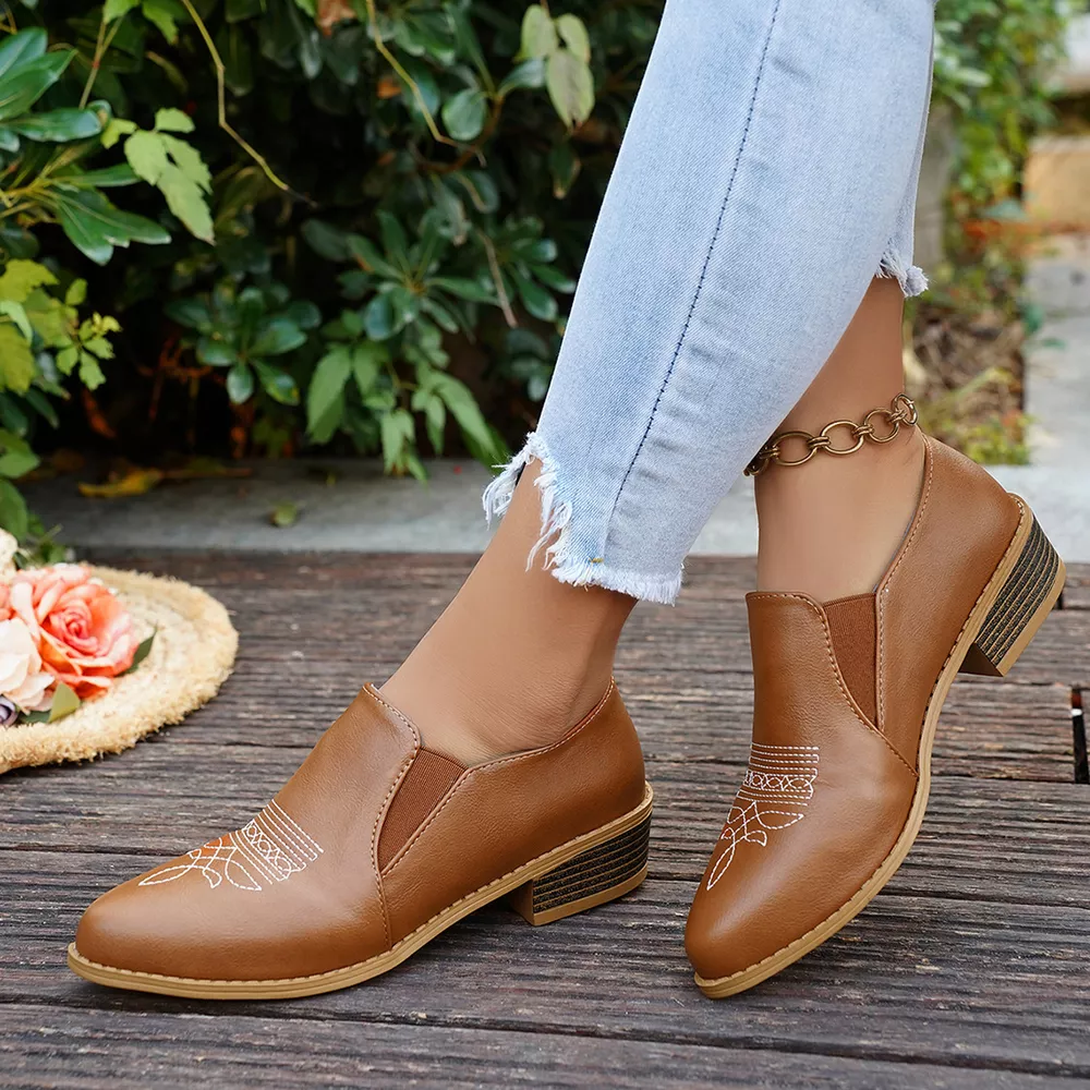 Point Toe Block Heels Loafers, image 6