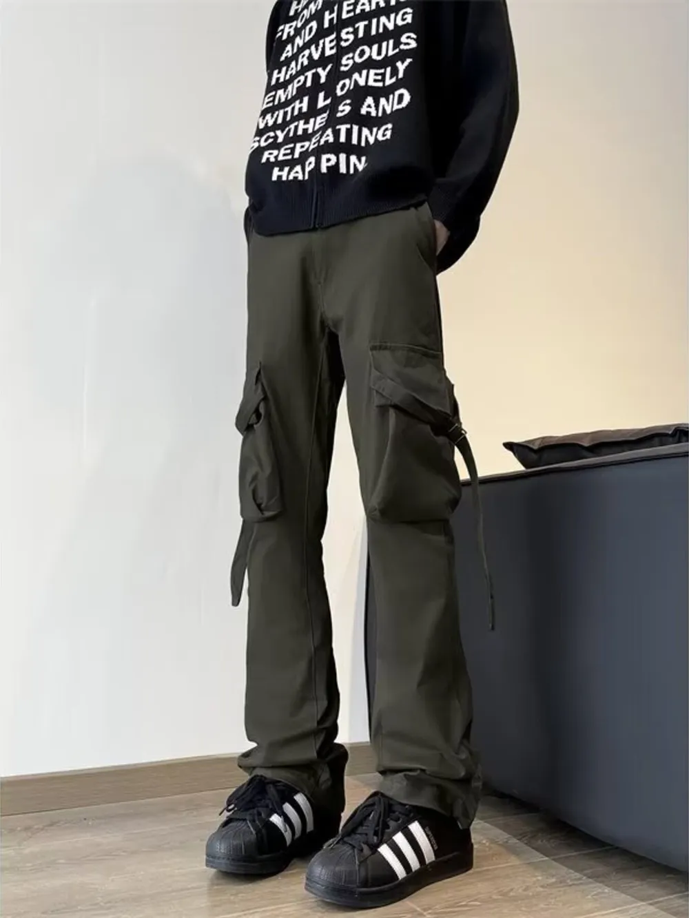 Men's Plus Size Loose Fit Cargo Pants, image 3