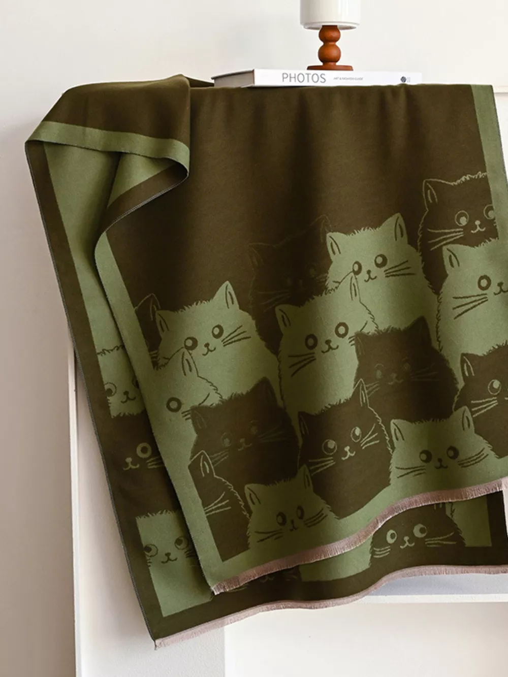 Cute Cat Pattern Knitted Scarf, image 5