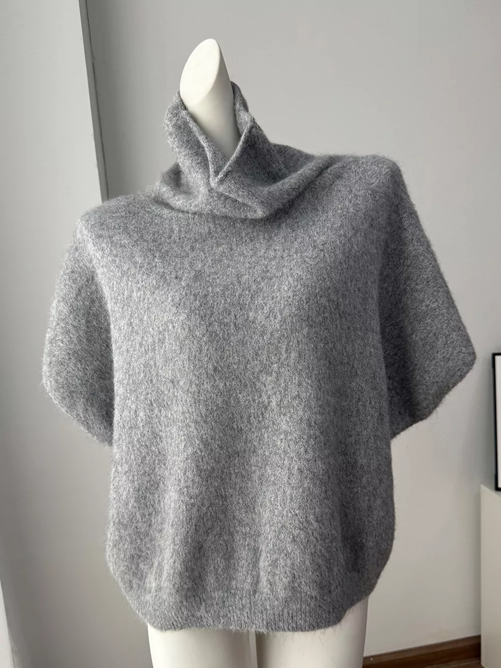 Turtleneck Fuzzy Short Sleeve Sweater, image 20