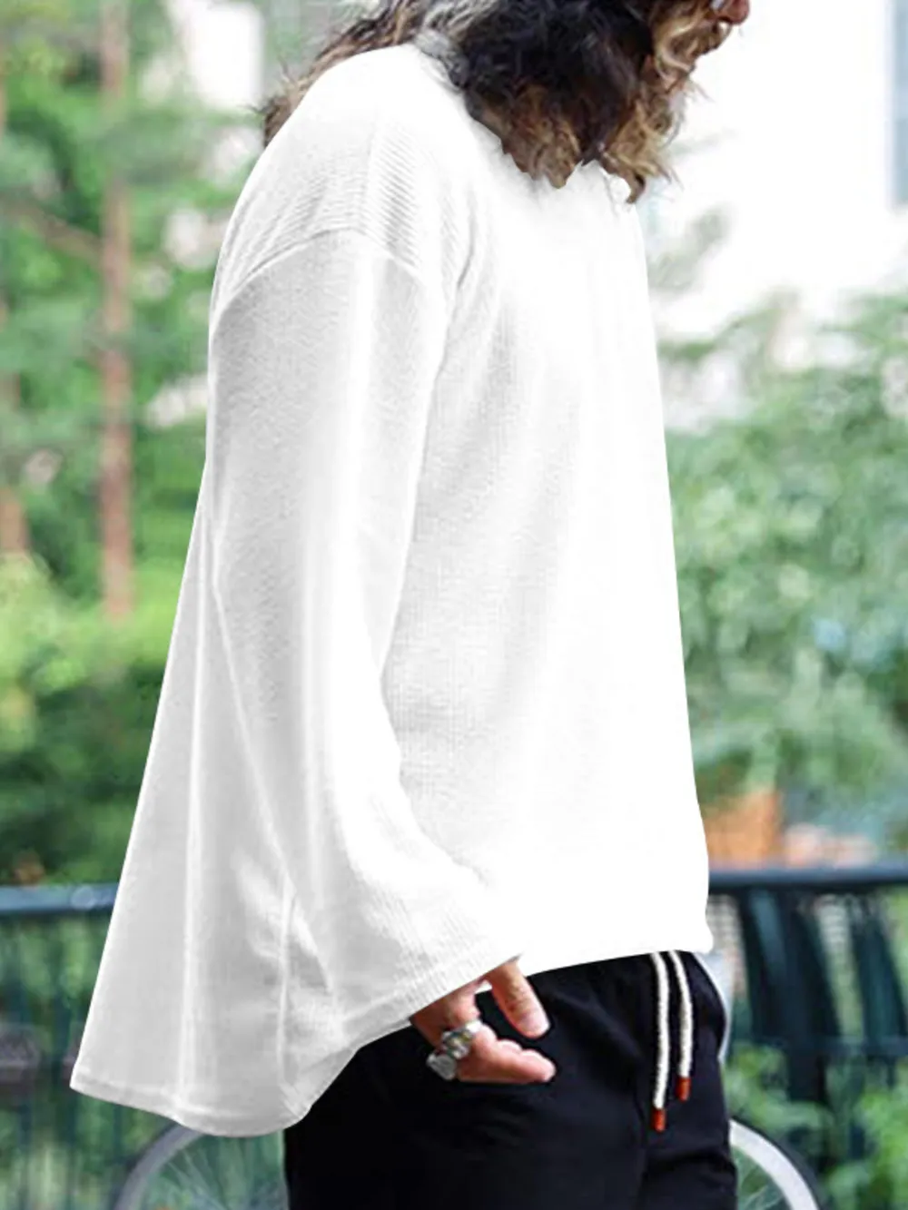 Men's Full Size Round Neck Long Sleeve Sweatshirt Plus Size, image 3
