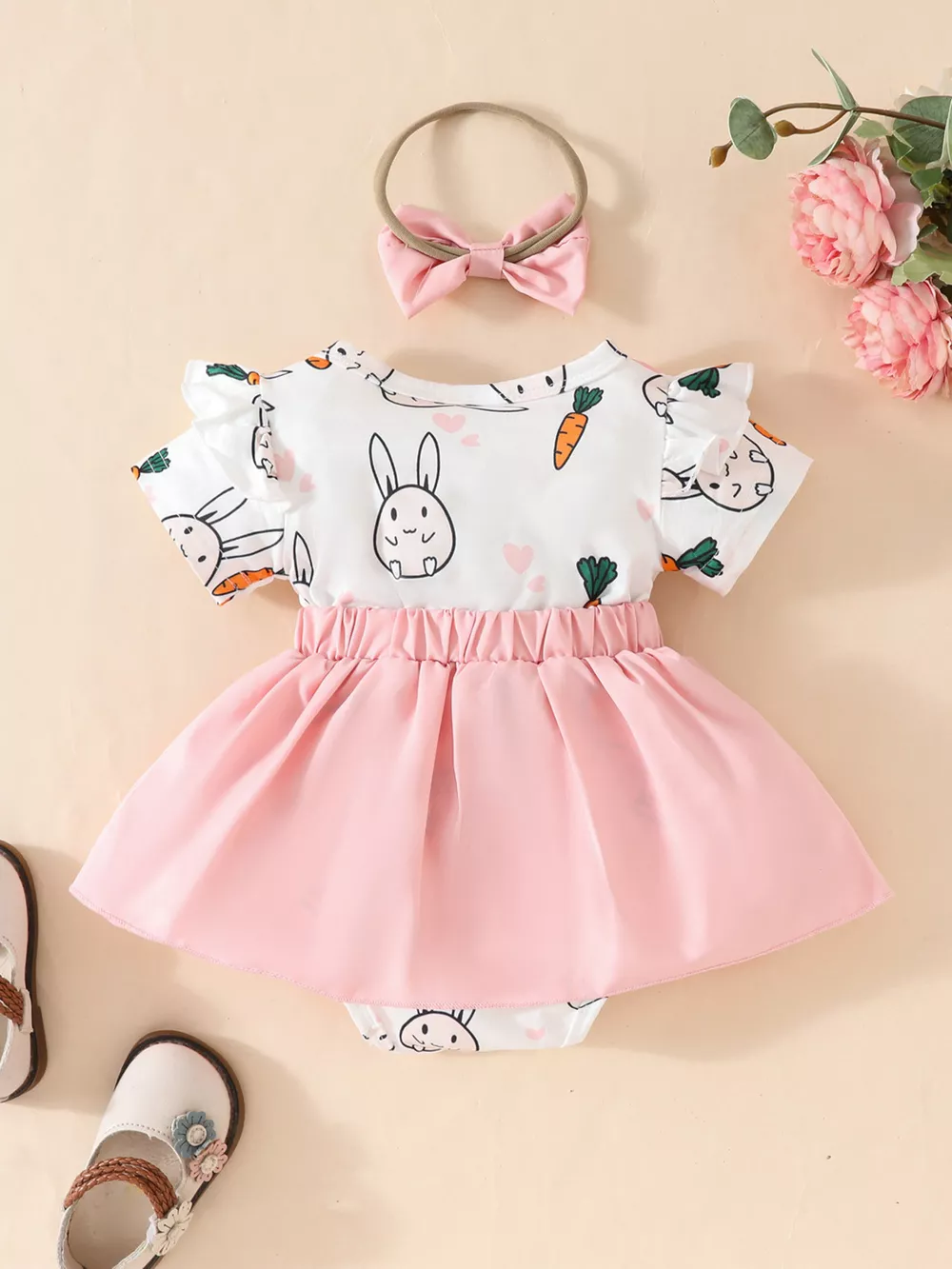 Children's Bunny Applique Short Sleeve Dress, image 8