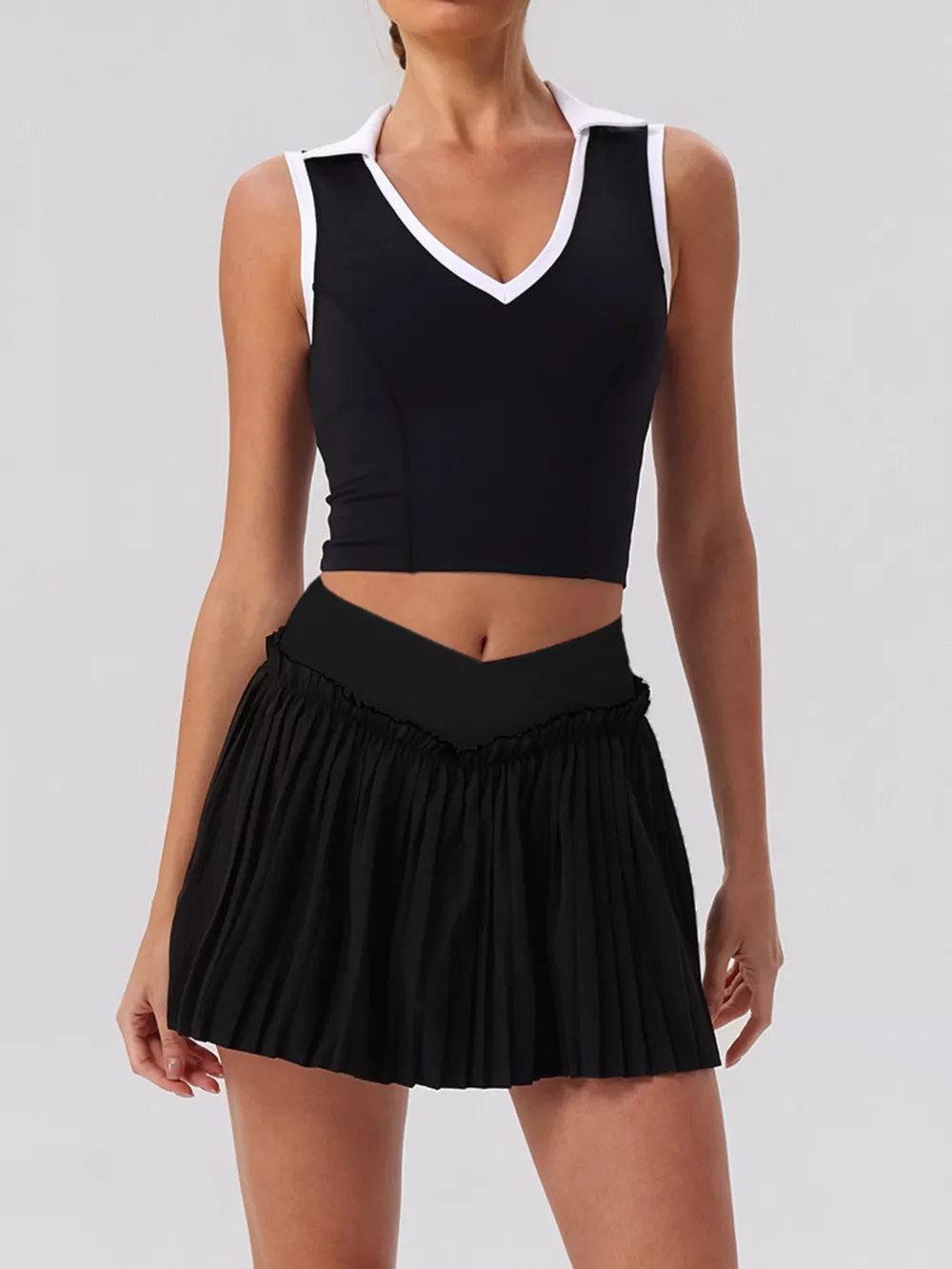 Sleeveless Top and Pleated Skirt Active Set, image 7