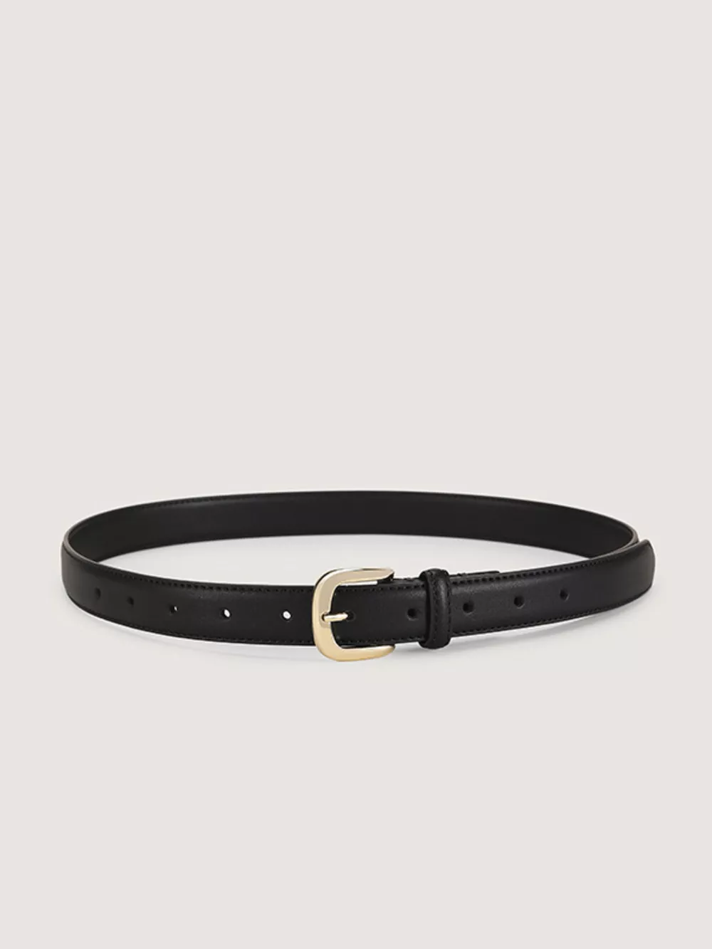 Cowhide Leather Belt with Golden Buckle, image 2
