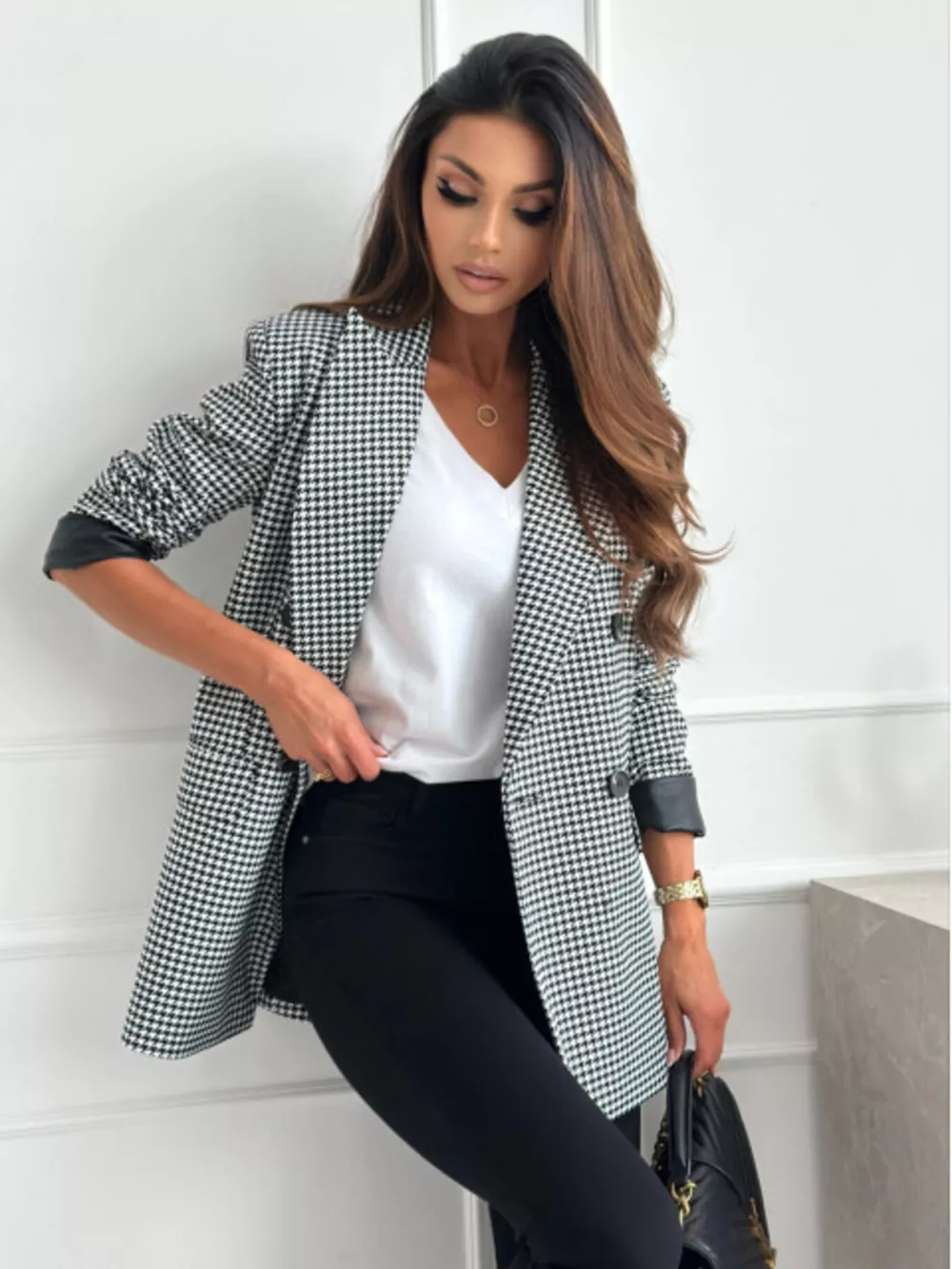 Lapel Collar Long Sleeve Blazer, image 10