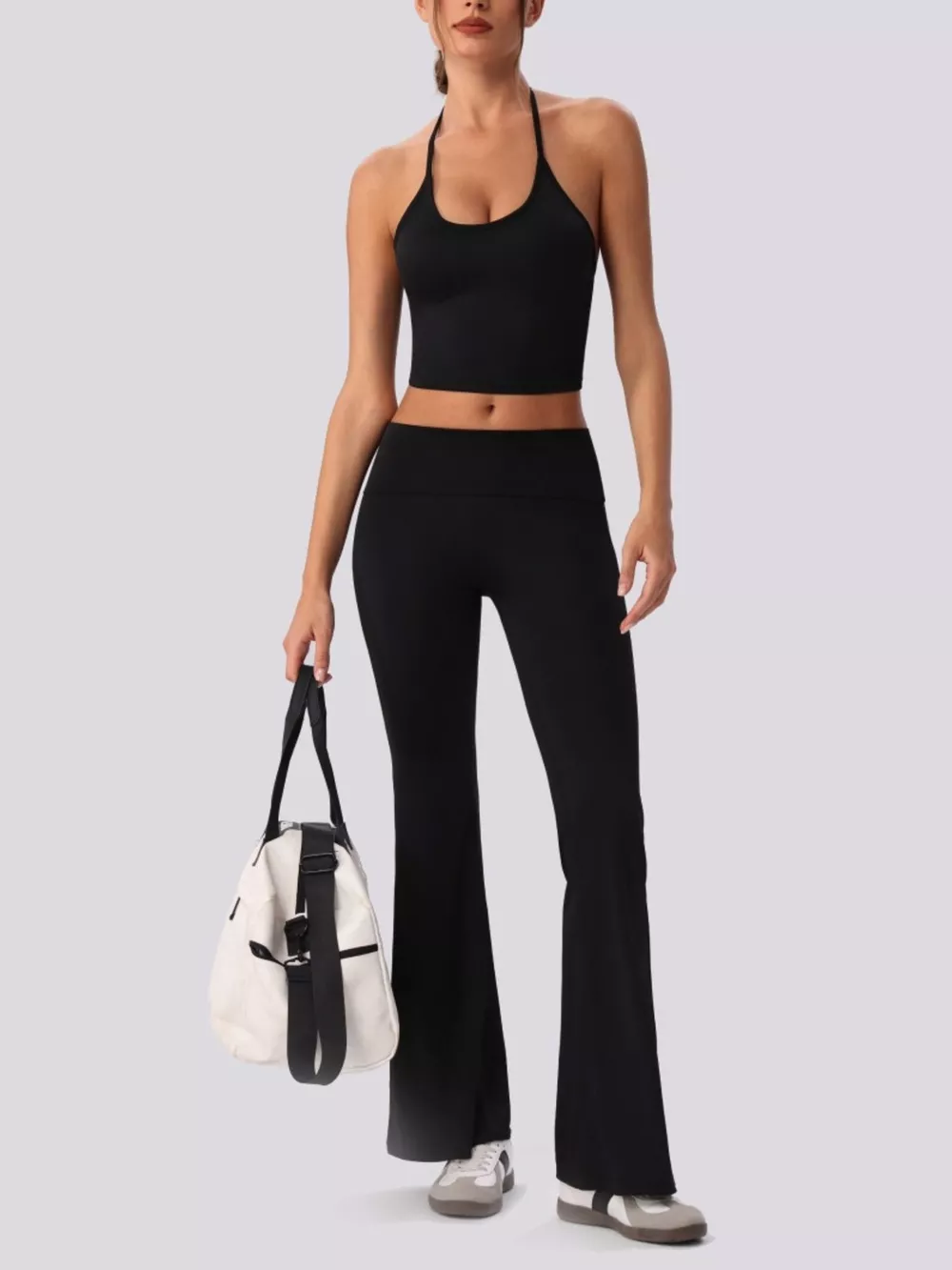 Halter Neck Cami and Flare Leggings Active Set, image 14
