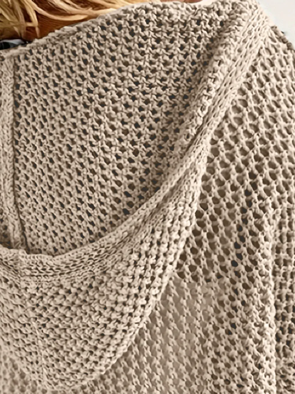 Openwork Long Sleeve Hooded Knit Cover Up, image 12