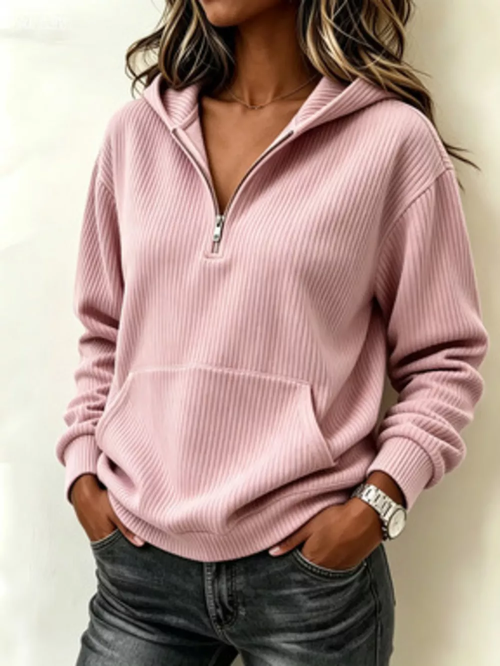 Kangaroo Pocket Half-Zip Hoodie, image 9