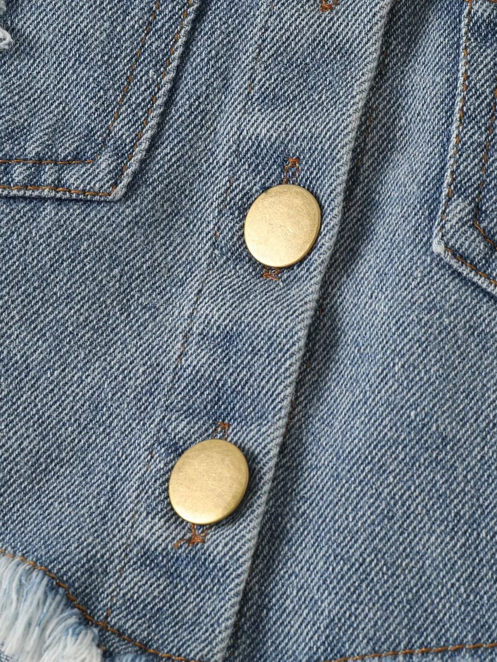 Children's Smocked Top and Distressed Denim Skirt Set, image 7